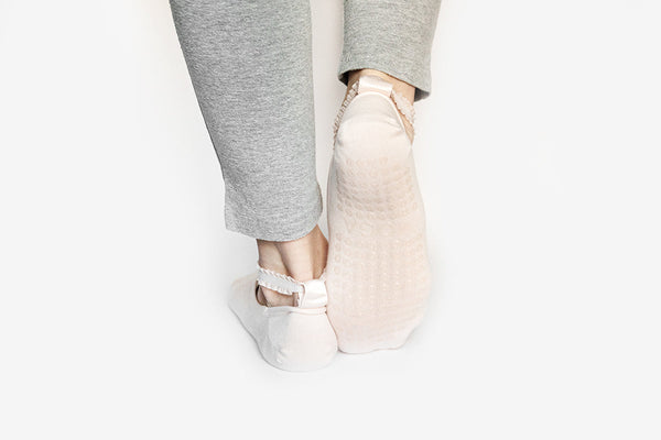 Lace Yoga Socks - Black Silver