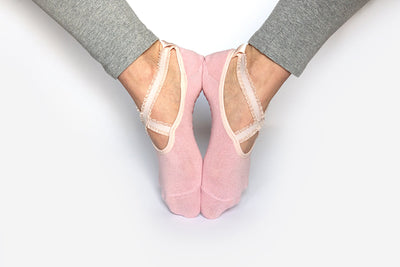 Lace Yoga Socks - Black Silver