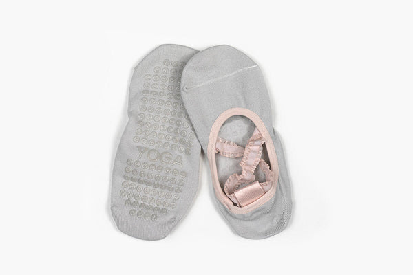 Lace Yoga Socks - Black Silver