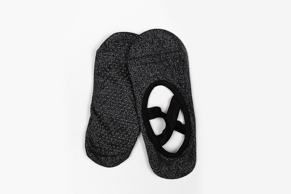 Lace Yoga Socks - Black Silver