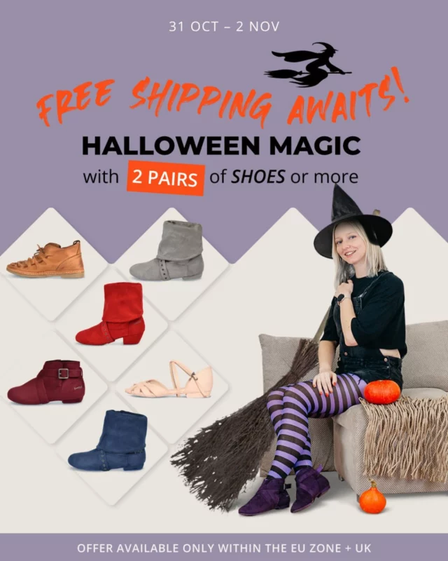 🎃 A Little Halloween Magic 🕸️
No tricks — just a sweet treat for our dancers! 👻
✨ Free shipping on orders of 2+ pairs of shoes from Oct 31 to Nov 2.

Because two pairs are always better than one — especially when it comes to dancing! 💃🕺

🕯️ Offer available only in our EU Store.

Step into the magic. Dance with style. Move with soul. 🖤

#SwayD #HalloweenDance #DanceLife #DanceStyle  #FreeShipping #HalloweenOffer #DanceWithSoul #SpookySeason #trickortreatyourfeet