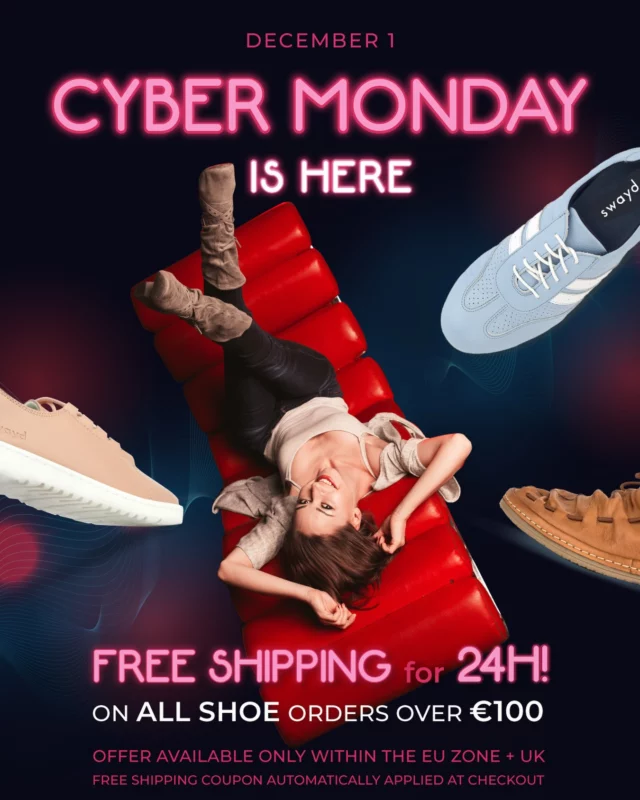 🚨 CYBER MONDAY ALERT!🚨

FREE SHIPPING all dance shoes! 🩰✨

Order €100+ of any dance shoe models & get FREE shipping to EU zone & UK!
Free shipping coupon automatically applied at checkout.

👉 Limited time offer
👉 All styles included
👉 Shop now!

#CyberMonday #DanceShoes #FreeShipping #Dance #EU #UK